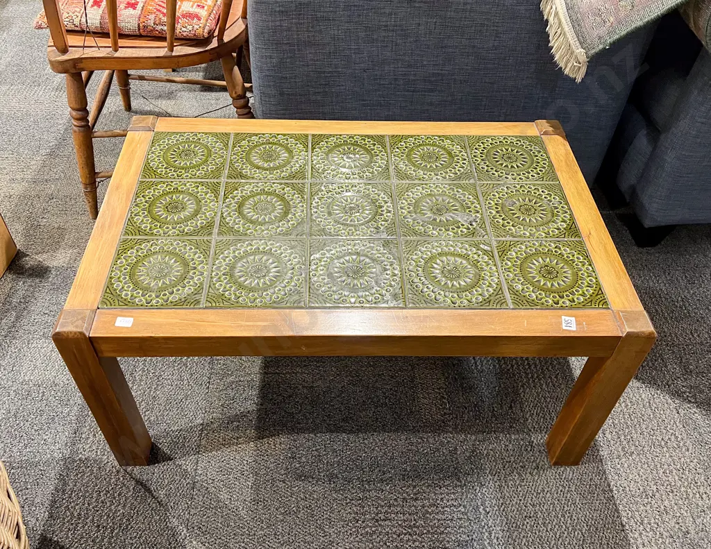 Mid Century Tile Top Coffee Table Image 1++