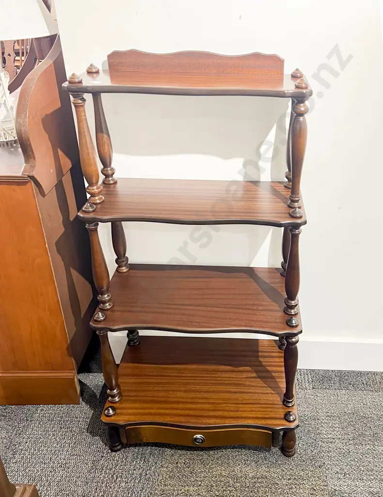 Reproduction Four Tier Whatnot with Single Drawer to Base Image 1++