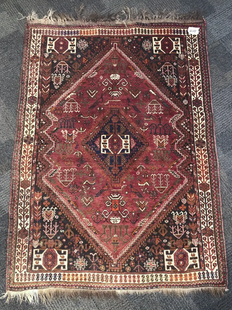 Persian Floor Rug with Centralized Medallion Image 1++