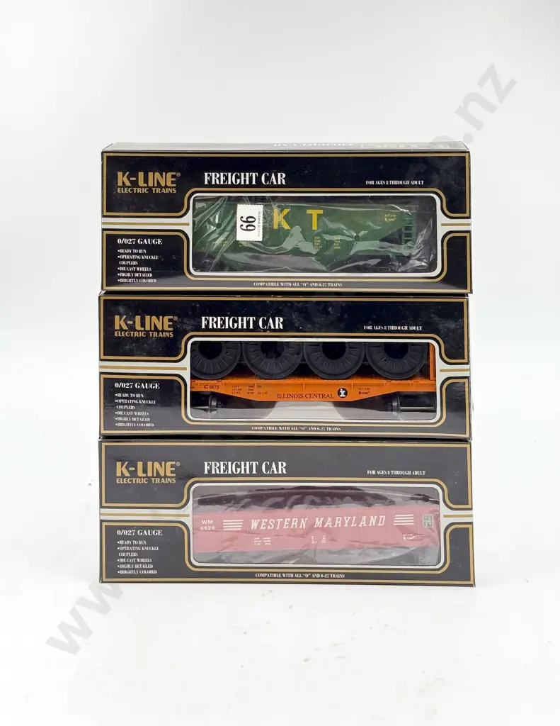 K-Line Electric Trains O Gauge Boxed Three Freight Cars Image 1++
