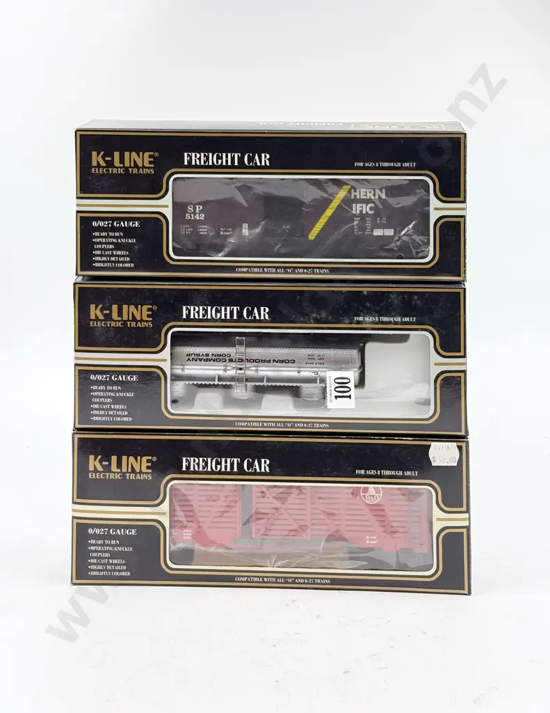 K-Line Electric Trains O Gauge Boxed Three Freight Cars Image 1++
