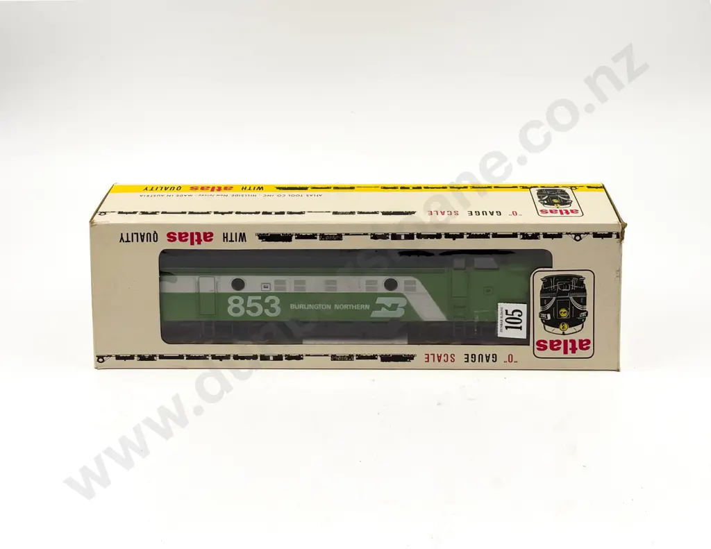 Atlas O Gauge Boxed F-9 Diesel Locomotive Burlington Northern 853 Image 1++