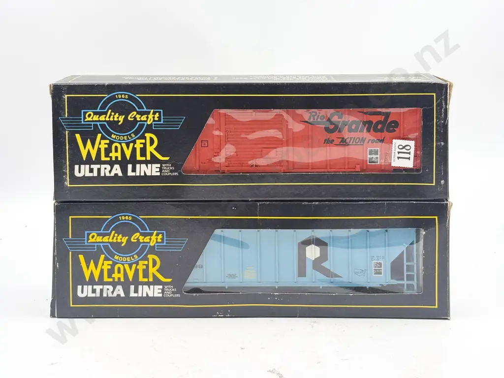 Weaver O Gauge Boxed Rio Grande Boxcar and Rock Island Hopper Image 1++