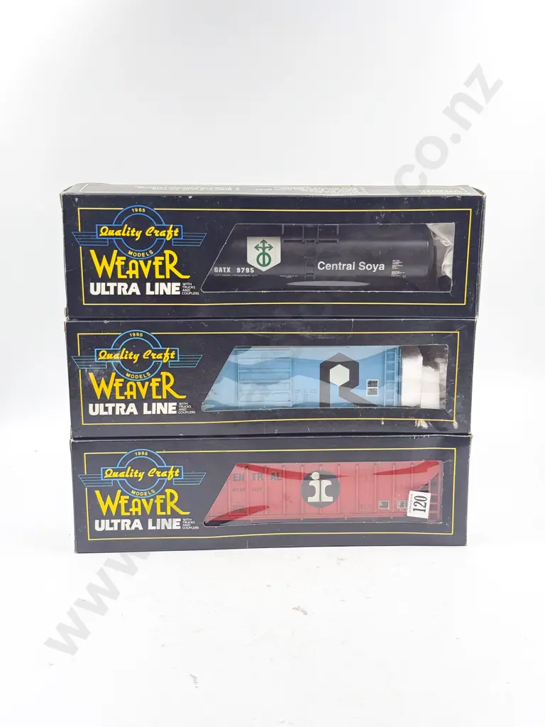 Weaver O Gauge Boxed Central Soya Illinois Hopper and Boxcar Image 1++