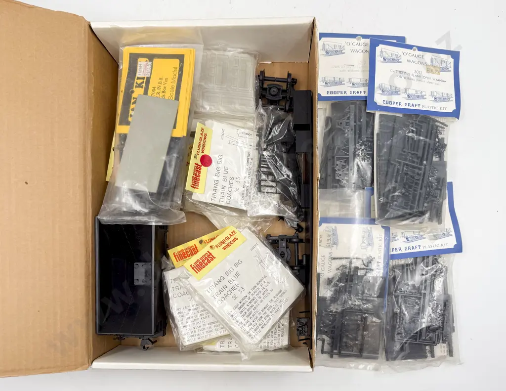 Qty Big Train Coach Window Packs and Various with Atlas Wagon and Five Kit Set Wagons Image 1++
