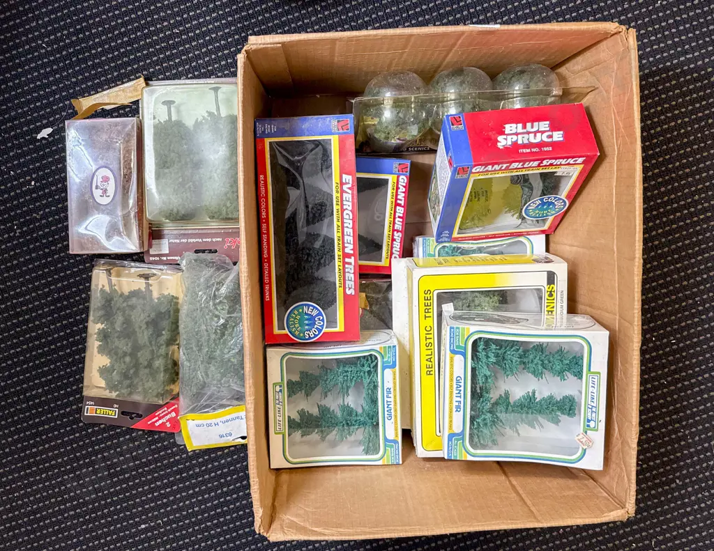 Qty Boxed Assorted Mainly Flock Trees Image 1++