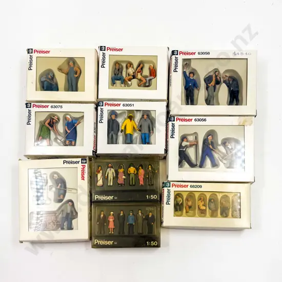 Preiser 1:32 Scale Railway Figures 7 packs with three packs 1:50 scale