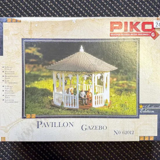 Piko Maxi 1:32 Scale Pavillon Gazebo Kit and HO Gauge Completed Power Station with Accessories