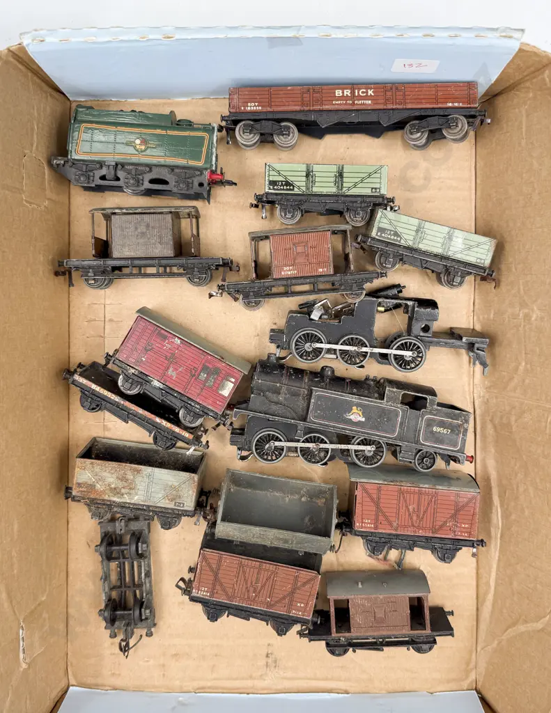 Hornby Dublo HO Gauge Tank with Two 3-Rail Engines and Rolling Stock Wagons Image 1++