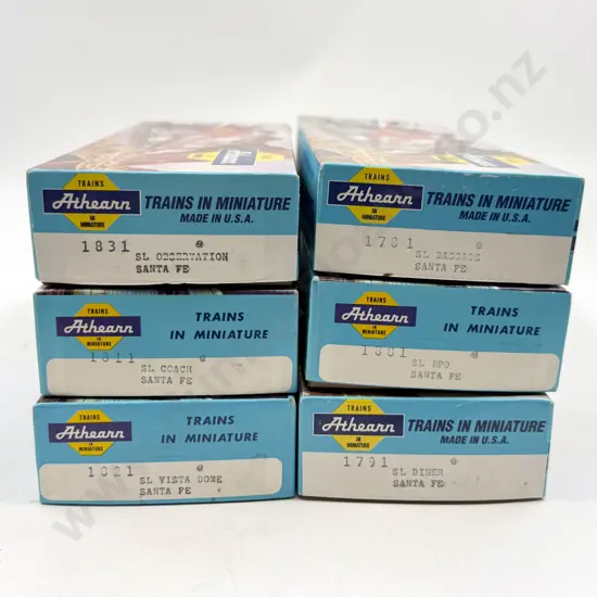 Athearn HO Gauge Six Boxed Completed Santa Fe Coaches