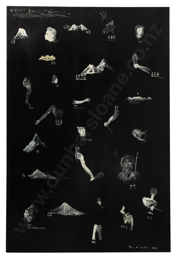Tony de Lautour (b 1965) - Heads Bodies Mountains Image 1++