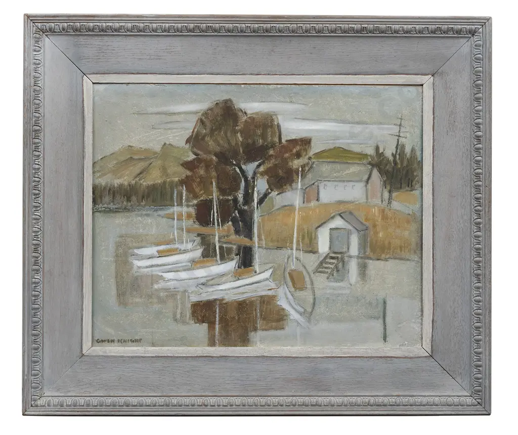 Gwen Knight (1888 - 1974) - Coastal Landscape With Boats Image 1++