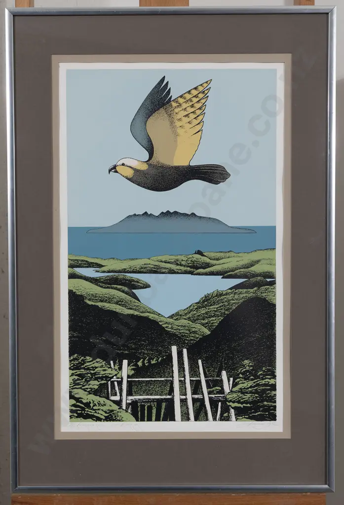 Donald (Don) Binney (1940 - 2012) - Kaiarara Kaka - Great Barrier Image 1++