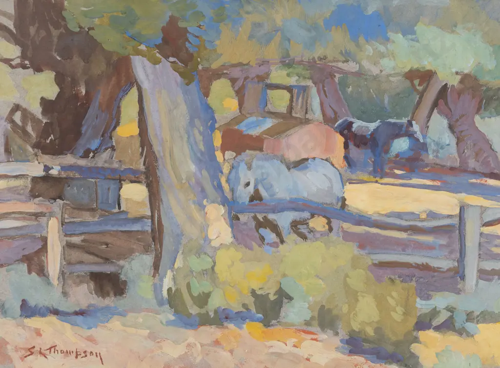 Sydney Lough Thompson (1877 - 1973) - The Horseyard  - The Grampians Image 1++