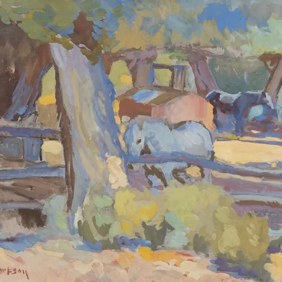 Sydney Lough Thompson (1877 - 1973) - The Horseyard  - The Grampians