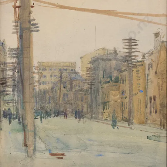 Owen Merton (1887 - 1931) - Untitled Street Scene