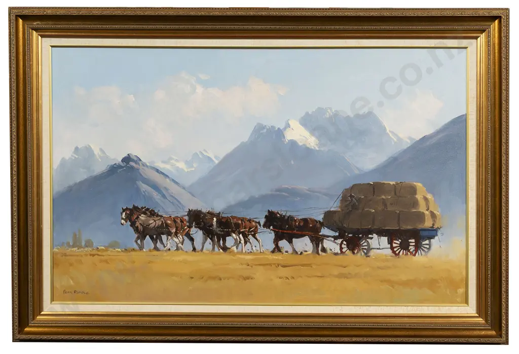 Peter Beadle (1933 - 2021) - Clydesdale Team At Glenorchy Image 1++