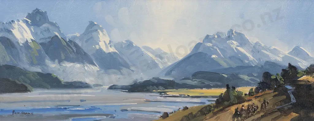 Peter Beadle (1933 - 2021) - Humboldt with Dart River at 'Paradise' Glenorchy Image 1++