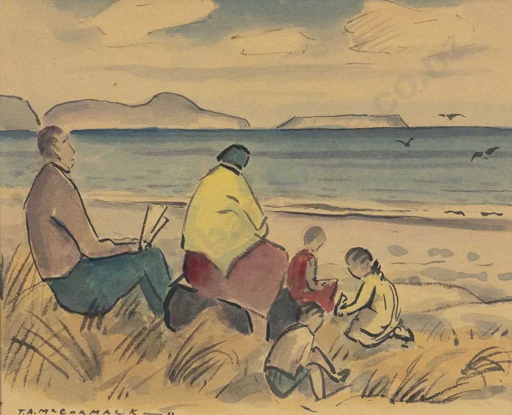 Thomas Arthur McCormack (1883 - 1973) - Looking towards Mana Island Image 1++