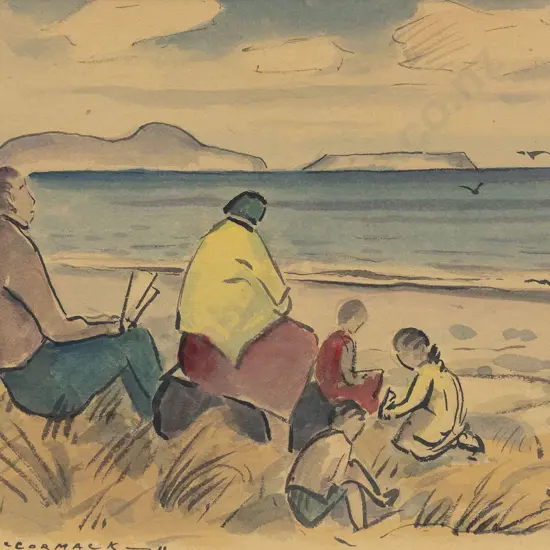 Thomas Arthur McCormack (1883 - 1973) - Looking towards Mana Island