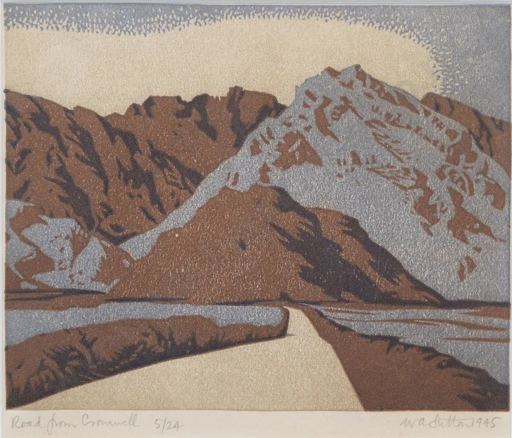 W A (Bill) Sutton (1917 - 2000) - Road From Cromwell Image 1++