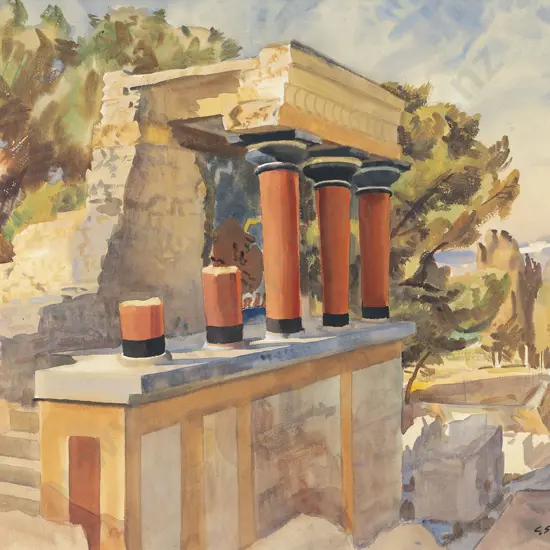 Cedric Savage (1901 - 1969) - Colonnade with Stucco