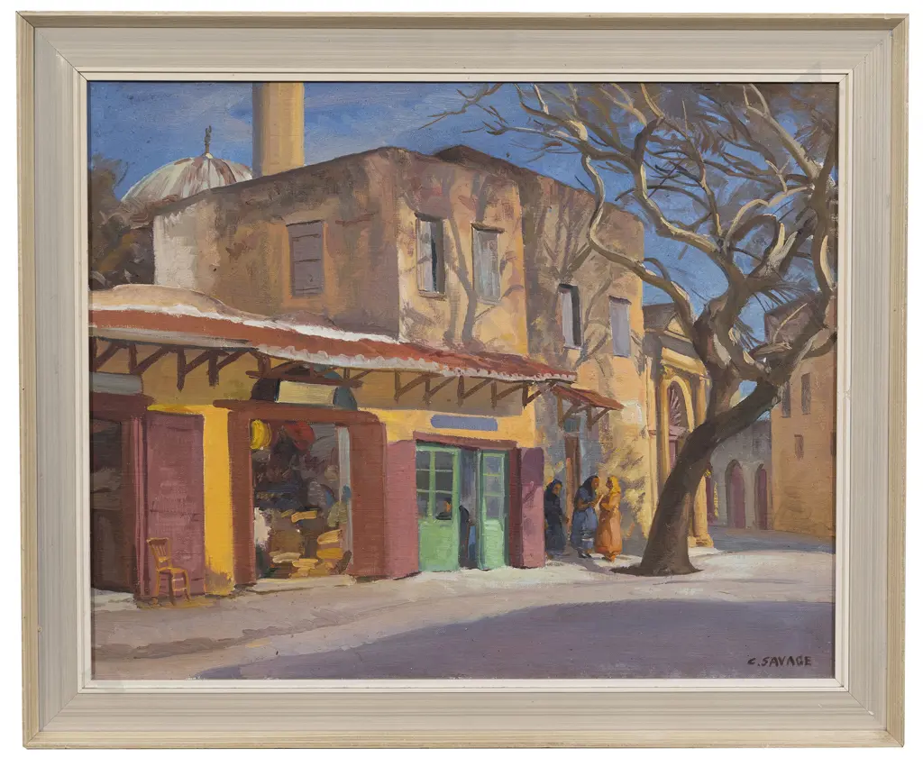 Cedric Savage (1901 - 1969) - Turkish Shops & Mosque Image 1++