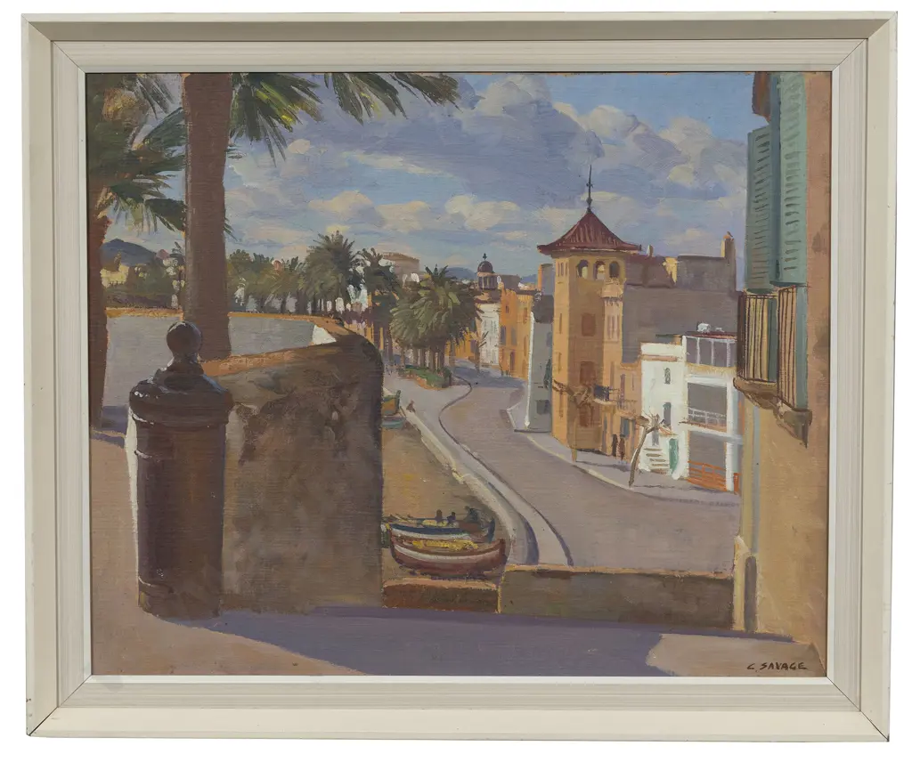 Cedric Savage (1901 - 1969) - Sitges from the Cathedral Steps Image 1++
