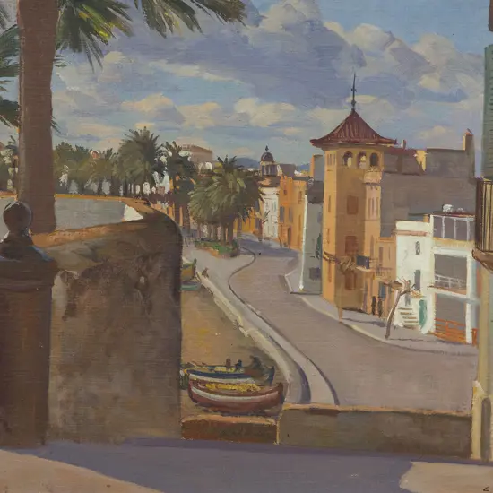 Cedric Savage (1901 - 1969) - Sitges from the Cathedral Steps