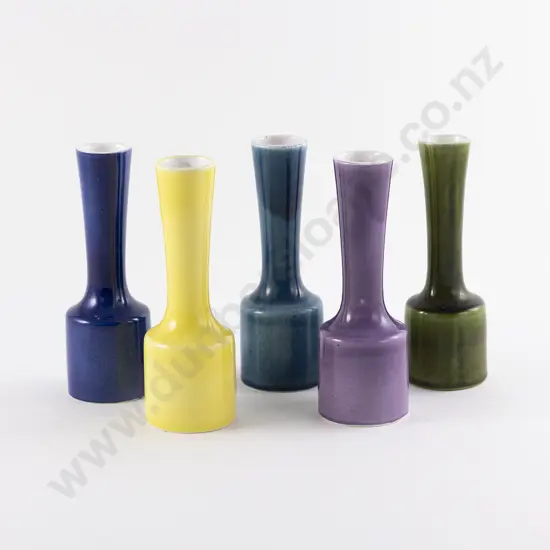 Five Kenneth Clark Small Long Necked Vases