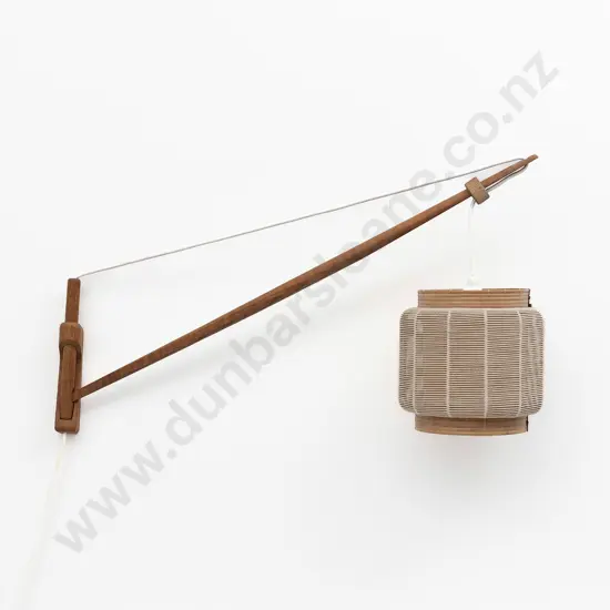 C1950s Uluv (Czechoslovakian) Wall Mounted Oak Cantilever Lamp