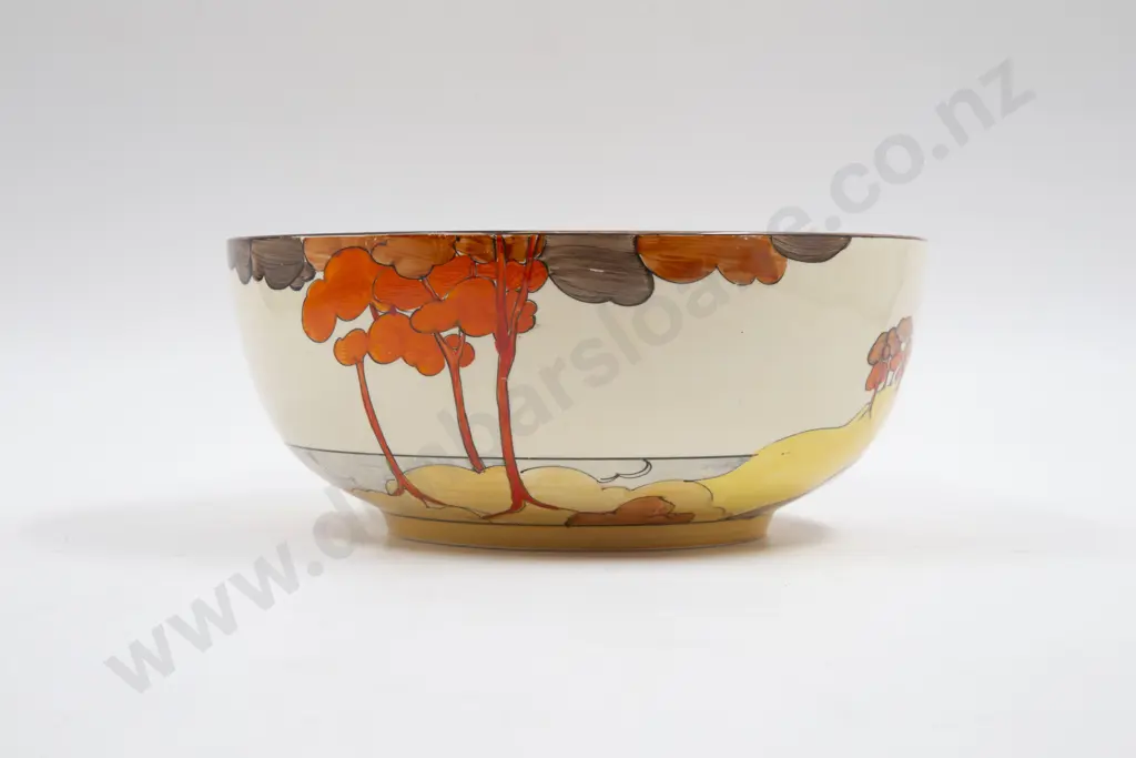 Clarice Cliff Bizarre Coral Firs Pattern Fruit Bowl Image 1++