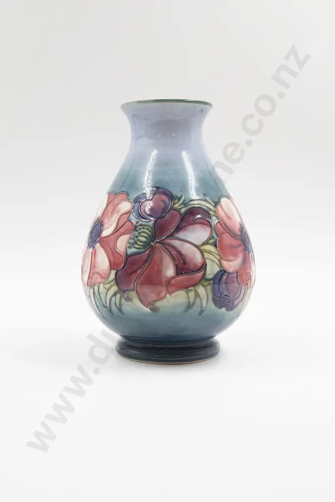Mid 20th William Moorcroft Anemone Pattern Vase Image 1++