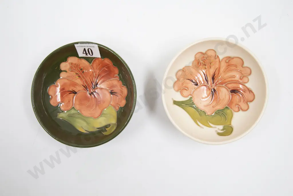 Two Moorcroft Hibiscus Pattern Dishes Image 1++
