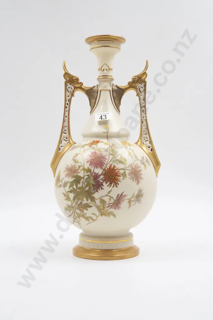 Late C19th Royal Worcester Mantle Urn Image 1++