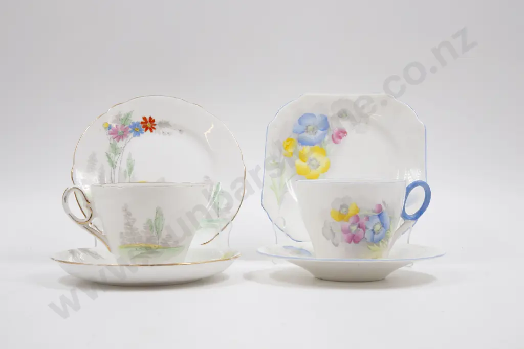 Six Shelley Teacup Saucer & Plates Image 1++