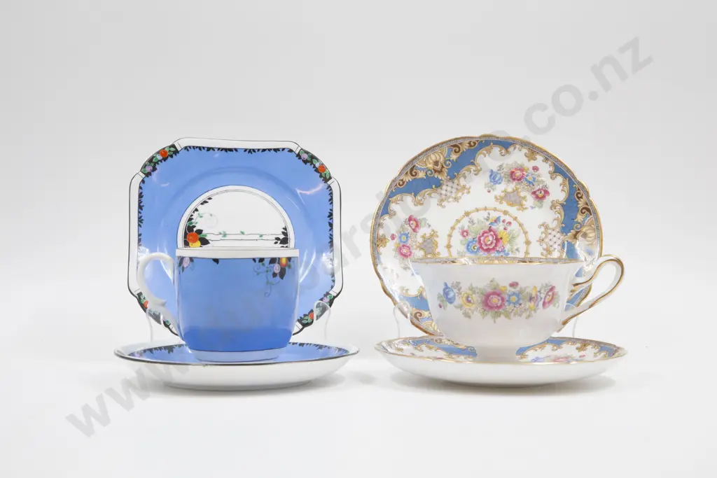 Six Shelley Teacup Saucer & Plates Image 1++