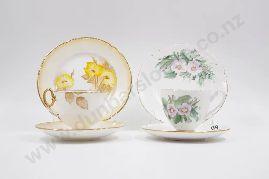 Six Shelley Teacup Saucer & Plates Image 1++