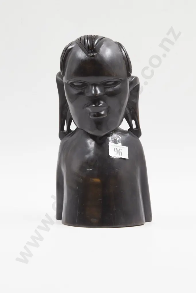 Vintage Hardwood Ebonised African Bust Image 1++