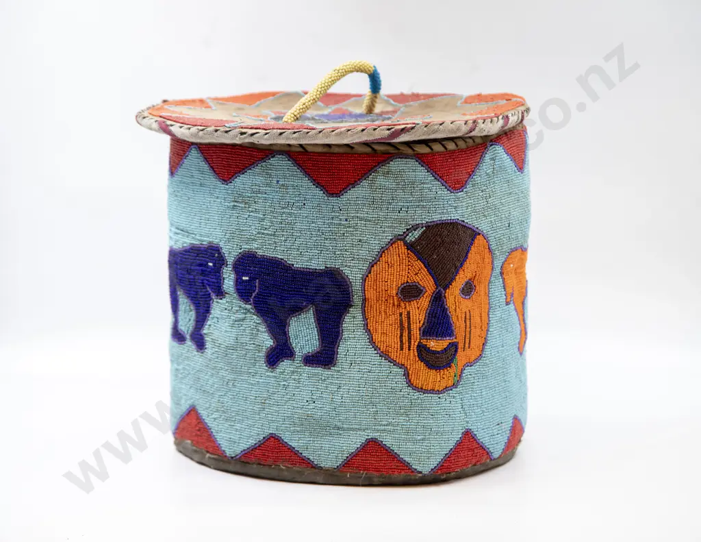 Vintage Yoruba Beaded Gorilla Wedding Bead Basket Image 1++