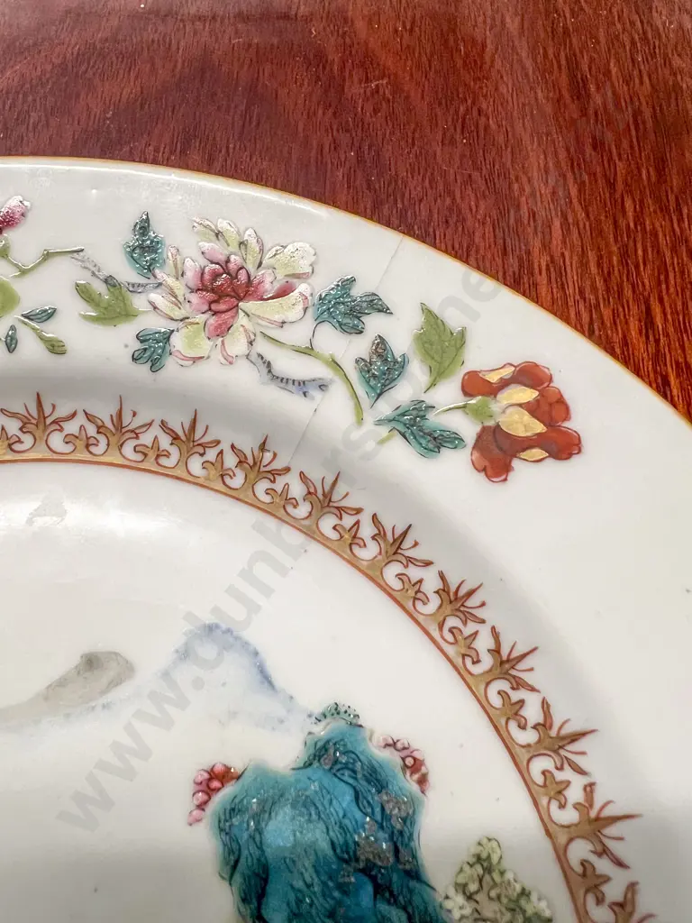 Pair late C18th Early C19th Chinese Export Plates Image 1++