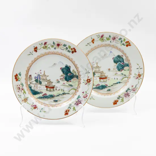 Pair late C18th Early C19th Chinese Export Plates