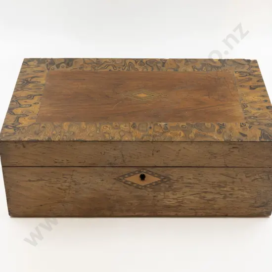 Faded Walnut & Burr Banded Writing Box