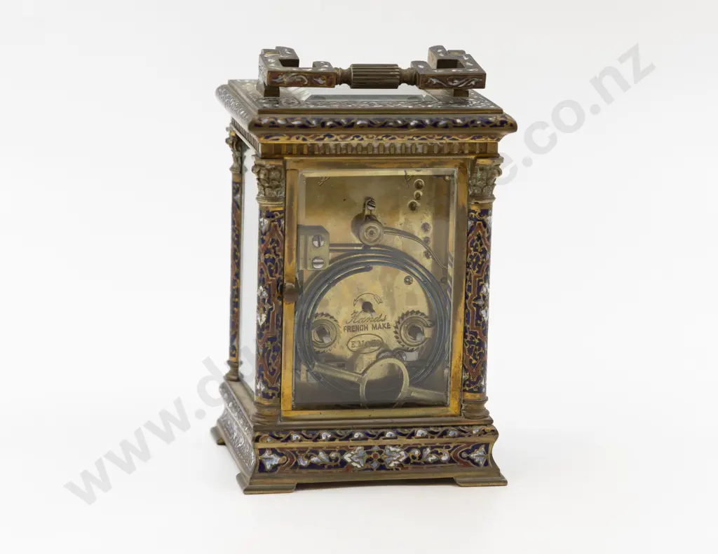 Fine Quality C19th French Brass & Champleve Carriage Clock Image 1++