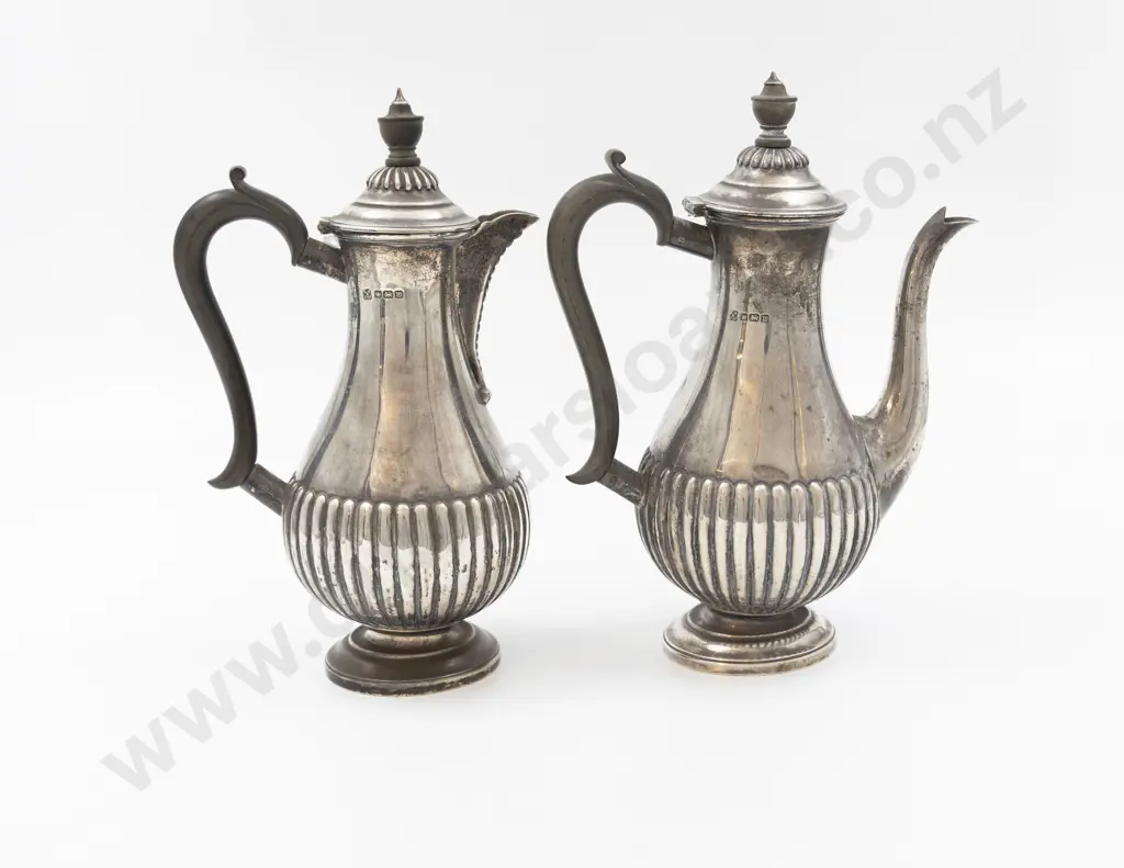 Edw VII S/S Coffee Pot & Hot Water Jug Image 1++