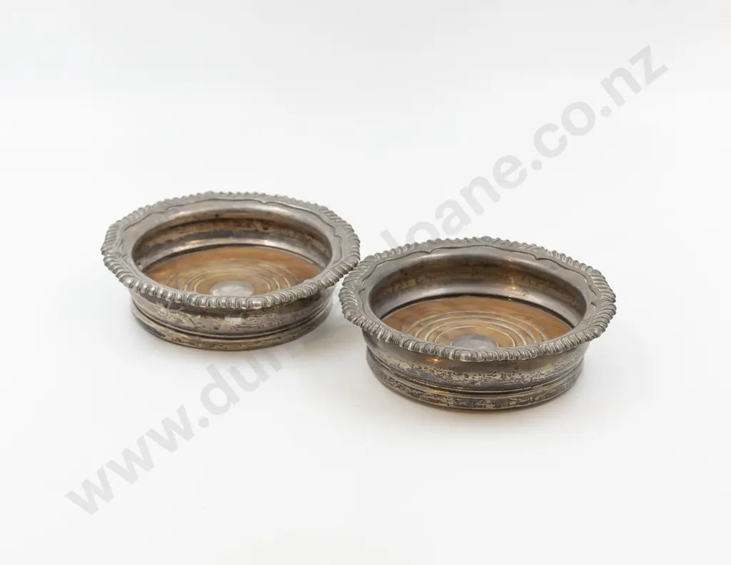 Pair Wm IV S/S Wine Coasters Image 1++