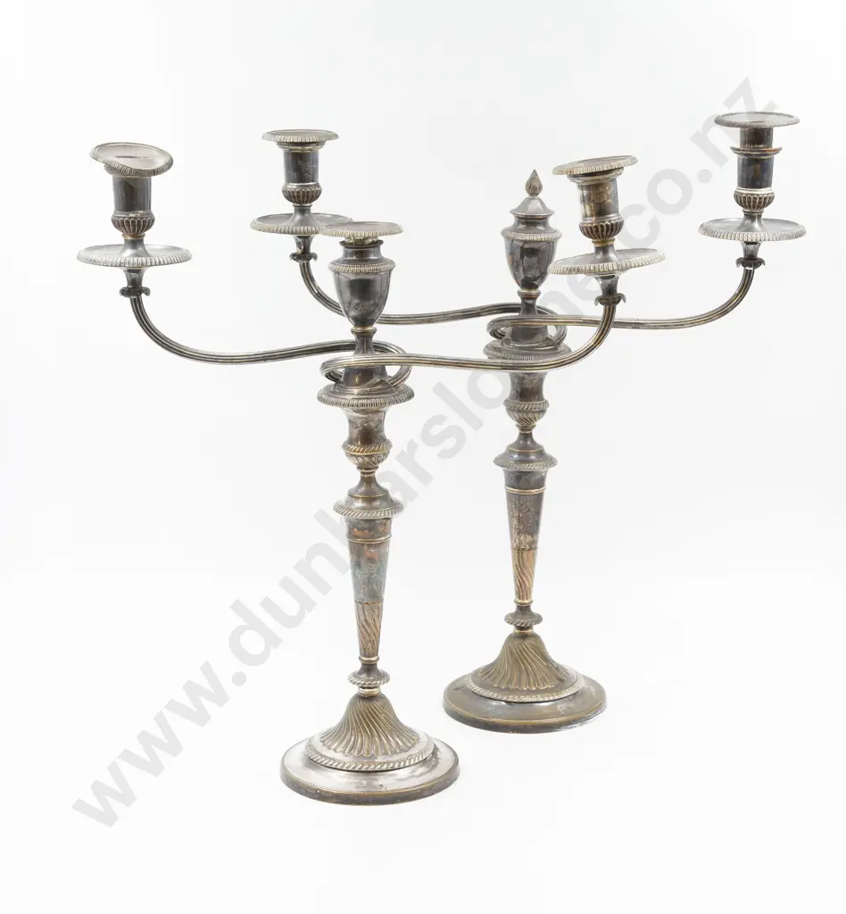 Pair Vict S/P 2 Branch Candleabra Image 1++