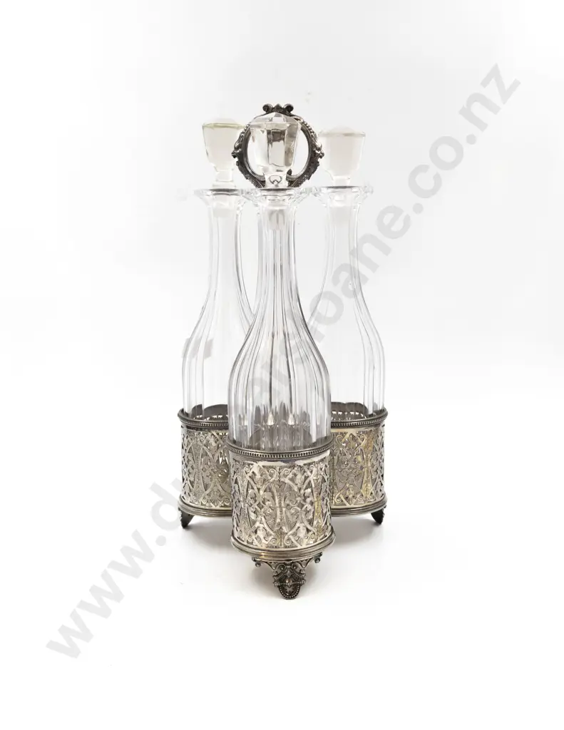 Vict S/P 3 Division Decanter Stand Image 1++
