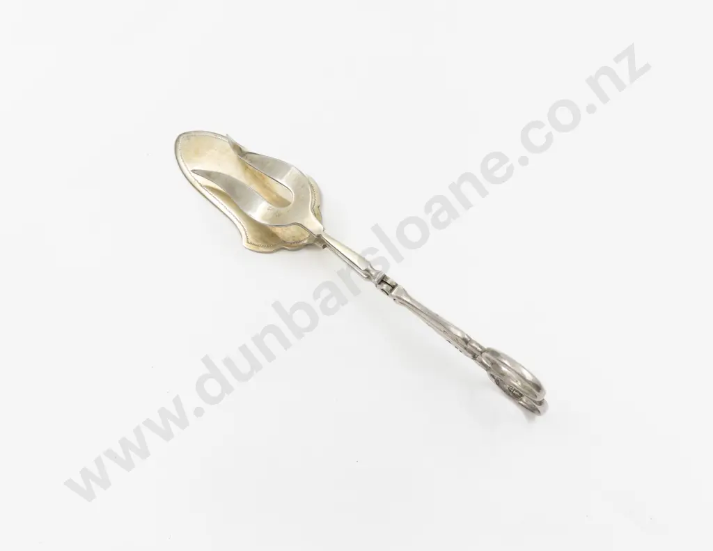 Pair .800 Silver Asparagus Tongs Image 1++