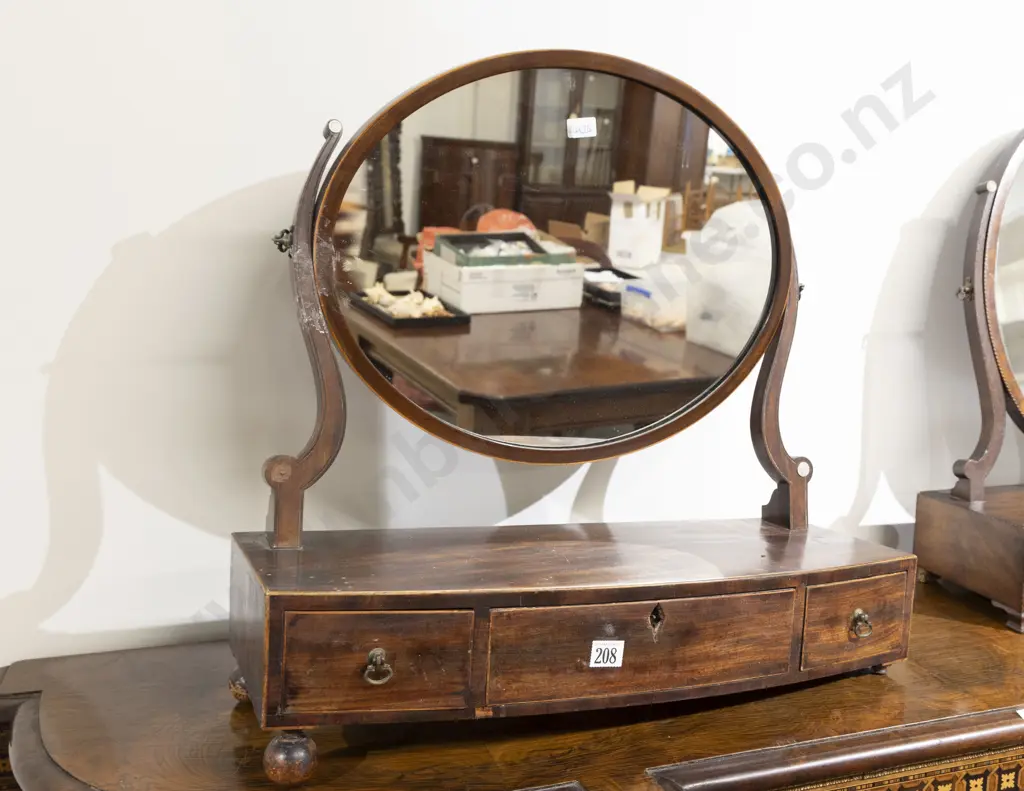 Geo III Mahogany Swing Toilet Mirror Image 1++